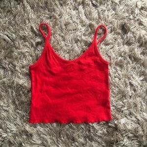 Pacsun basics red crop tank top